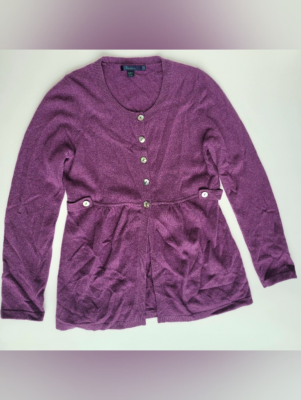 BODEN Babydoll Cardigan 100% Cashmere (Size UK 8 / US 4) Sweater Top